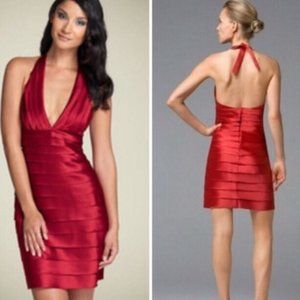 BCBG red halter dress